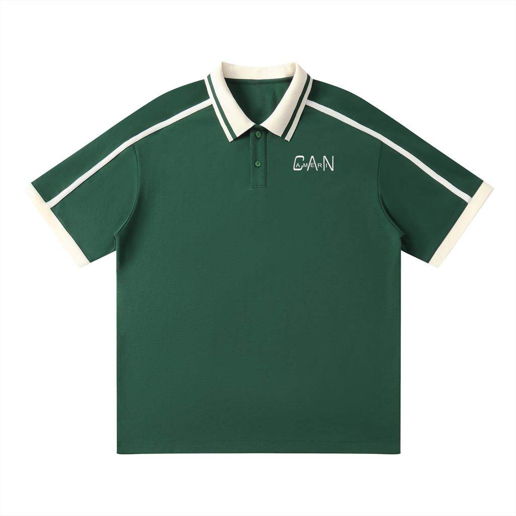 Unisex Contrast Piping Polo Shirt