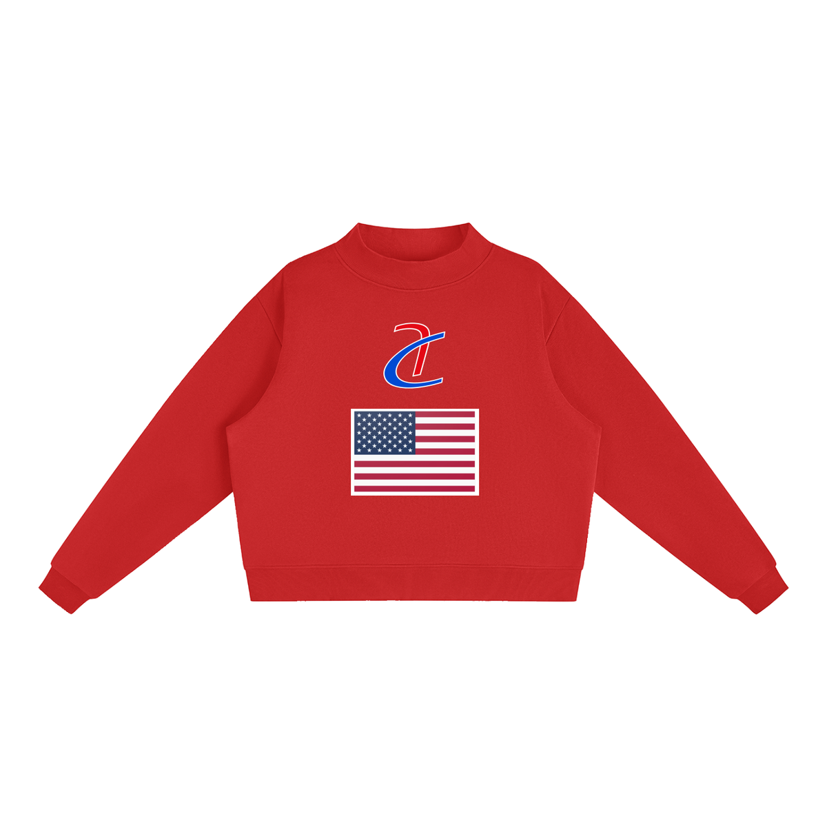 Essential Fleece Mock-Neck Crew Sweatshirt