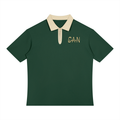 Unisex Color Block Quarter-Zip Polo Shirt