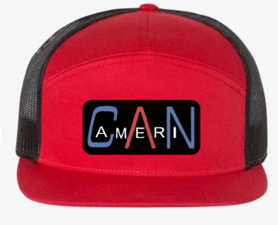 Seven-Panel Trucker Cap (Red/Black)