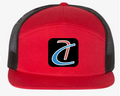 Seven-Panel Trucker Cap (Red/Black)