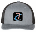 5 Panel Flat Bill Trucker Hat (Heather/Black)