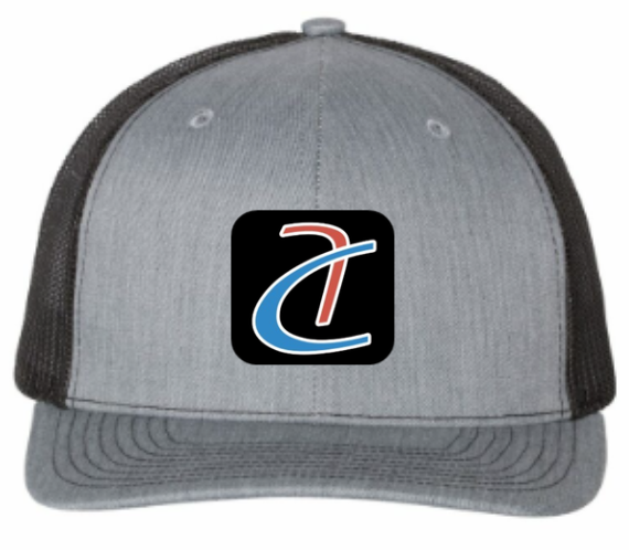 5 Panel Flat Bill Trucker Hat (Heather/Black)