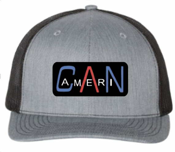 Panel Flat Bill Trucker Hat (Heather/Black)