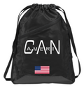 Black/Black Zip-It Cinch Pack (Printed)