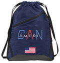 02 Patriotic Navy/Black Zip-It Cinch Pack (Printed)