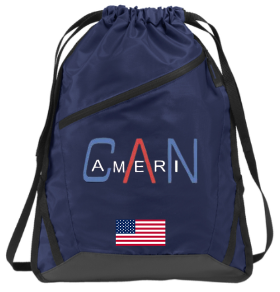02 Patriotic Navy/Black Zip-It Cinch Pack (Printed)