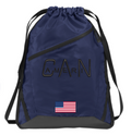 True Navy/Black Zip-It Cinch Pack (Printed)