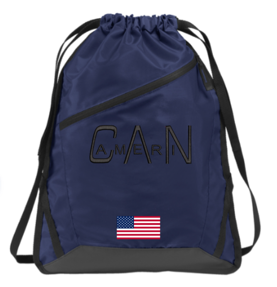 True Navy/Black Zip-It Cinch Pack (Printed)