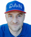 5 Panel Flat Bill Trucker Hat with embroidered white logo (With US flag)