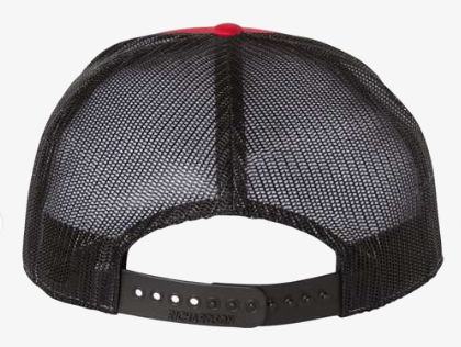 Seven-Panel Trucker Cap (Red/Black)