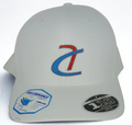 White Flexfit 110 Cool & Dry Mini Pique Cap with embroidered logo (with US flag)