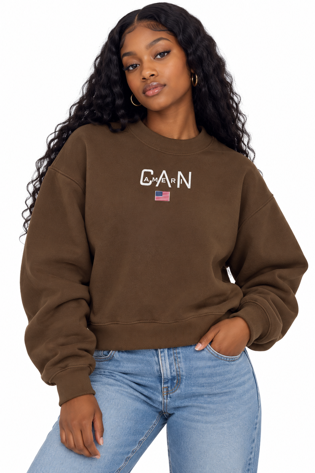Essential Fleece Mock-Neck Crew Sweatshirt